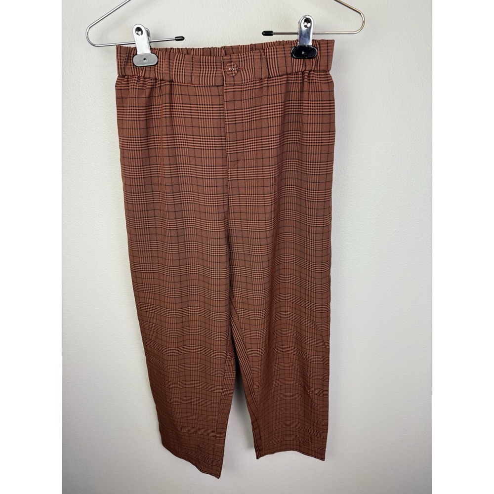 Women's Nectar Clothing Orange Black Plaid Pants Sz Small